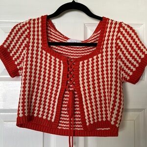 Vici Lucille lace up top